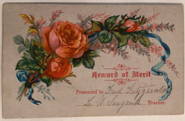 Reward Of Merit Victorian Trade Card Teacher VTC 4 - $4.94