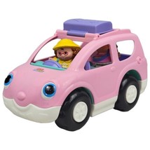 Fisher Price Little People Pink Open & Close SUV w Figures WORKS** - Mattel 2009 - $14.90
