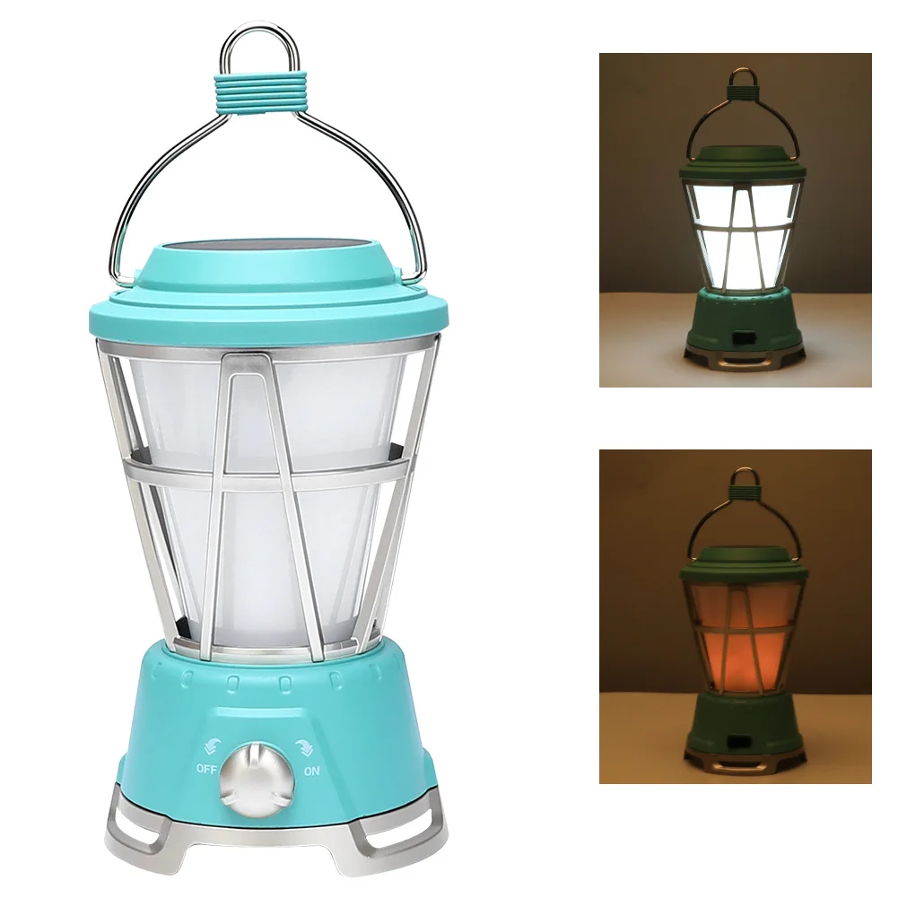 Outdoor Vintage Solar Hanging Lantern Camping Tent Lamp LED Night Light - £19.34 GBP+