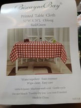 New Biscayne Bay Tablecloth Red Green Plaid polyester Christmas 52 X 70 ... - $7.92