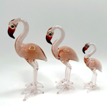 New! Murano Glass Unique Handcrafted Pink Flamingo Family Figurine Set, ... - £50.48 GBP