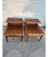 Lane Acclaim Mid Century Modern Two Tiers Side End Lamp Tables a Pair 5967 - $841.49