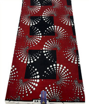 Red, Black, and White Mix of African Fabric Cambric Wax - £25.80 GBP