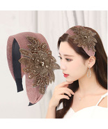 Embroidered Floral with Faceted Bead Headband - $6.50