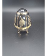 Fabergé Style Egg Trinket Box with Hidden Striped Egg – Vintage Collectible - $351.08 MXN