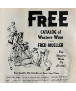 1968 Fred Mueller Saddles &amp; Ranchwear Advertisement Western Wear Horses ... - $552.86 MXN