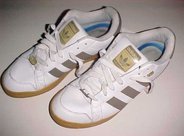 adidas Trefoil Evolution Men Boys White Brown Leather Sneakers Athletic ... - £46.13 GBP