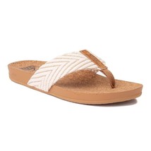 Reef Women Flip Flop Sandals Cushion Strand Size US 7M White Braided Recycled - £30.29 GBP