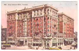 Vtg Postcard-King Edward Hotel-Toronto-Street View-Cars, People, Trolly-... - $4.15