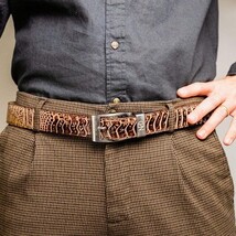 Alessio Men's Belt Genuine Ostirch Leg Quill Orix image 5