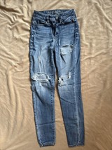 AMERICAN EAGLE Super Stretch X Jegging Blue Denim Jeans Women&#39;s Size 0 R - $189.99 MXN