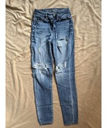 AMERICAN EAGLE Super Stretch X Jegging Blue Denim Jeans Women&#39;s Size 0 R - $13.67 CAD