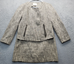 LOFT 2 Piece Suit Blazer &amp; Skirt Womens Size 6 Multi Lined Long Sleeve Full Zip - £28.65 GBP