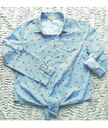 Love Notes Women&#39;s Sz Small Lashes Button Down Front Tie SHIRT - $28.35 CAD
