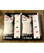 Levi’s Men&#39;s Ribbed Premium Cotton Tank Tops 5 Pack White LARGE (42-44) ... - $424.64 MXN