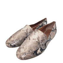 Caslon Womens Brennan Tan Snake Print Slip On Closed Toe Flat Loafers Shoes Sz 7 - £43.29 GBP