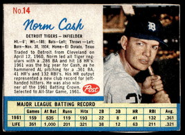 1962 Post Cereal #14b Norm Cash VG-EX-B108R12 - £23.53 GBP