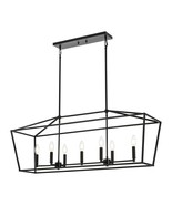 MELUCEE 7-Light Kitchen Island Lighting Black Chandelier Linear Dining Room - $197.01