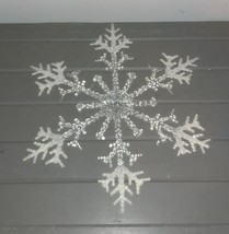 17” Clear Acrylic Plastic Snowflake Frosted Tips Christmas Decor Window Door - £19.65 GBP