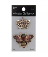 Metal Gallery Bee &amp; Crown Rhinestone Brooches - €13,60 EUR
