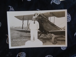 RPPC 1934 Charles Collins Chicago Parachute Jumper Biplane - $85.00