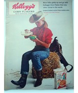 Kellogg’s Corn Flakes Cowgirl Print Advertisement Art 1965 - $9.59 CAD