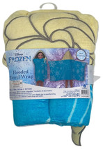 Disney Frozen Kids Elsa Hooded Bath Towel Wrap Blue W/ Snowflakes 24&quot; X 50&quot; New - £17.43 GBP