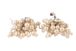 Marvella Clip On Earrings Faux Pearl and Rhinestone Clusters - £9.02 GBP