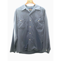 Vintage Pendleton Shirt Mens L 100% Virgin Wool Button Up Solid Blue Woolen Mil - $79.19