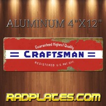 CRAFTSMAN Tools Vintage Look 4&quot;x12&quot; Aluminum Metal Wall Sign Garage Man Cave - £15.47 GBP