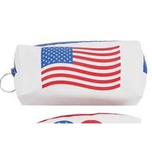 American Flag Vegan Leather On The Go Bag Pouch Keychain - $12.87