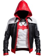 The Custom Jackets Arkham Knight Bat-Costume Replica Style Red Hood Men&#39;s Faux L - £110.52 GBP