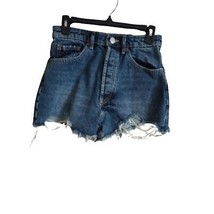 Zara Women&#39;s Size 4, High Rise Destressed, Cut Off Blue Jean Shorts - $23.38