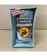 Vintage Solo Cup Bathroom Dispenser Aqua  &amp; Gold Box Wall Mount 70&#39;s NOS - $45.26 CAD