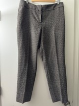Kasper Petite Tweed Houndstooth Pants Brown &amp; Black Size  12P Flat Front... - $276.02 MXN