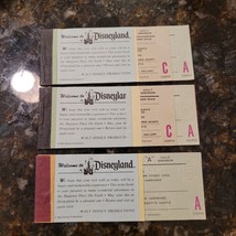3 Vintage 1975 1976 Disneyland Child Adult Admission Ticket Booklets INC... - $89.95