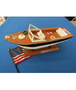 Desktop Model Wood Boat Vintage Display - $226.94 CAD