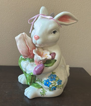 NEW Blue Sky Clay works Sitting Easter Bunny Tulips Spring Decor 11” - £47.94 GBP