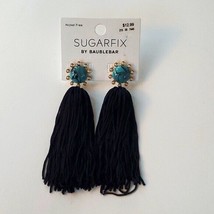 SugarFix by BaubleBar Long Dangley Black Tassel Nickel Free Earrings NWT - £7.47 GBP