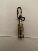 Keychain COCA-COLA  Key Ring Coke Bottle Shaped Gold Tone Fob - £5.89 GBP