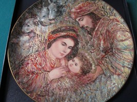 Edna Hibel Collector Christmas Plate Nib 1990 &quot;The Nativity&quot; 10 1/4&quot; [*4] - £51.71 GBP