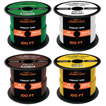14 Gauge Car Audio Primary Wire 100ft4 Rolls) Remote, Power/Ground Elect... - £46.39 GBP