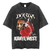 Men  Washed T Shirt Hip Hop Streetwear Tees Rapper Graphic T Shirt 2022 Harajuku - £120.96 GBP
