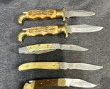 Lot of Five Vintage Folding Knives Pakistan Brass Stainless - $18.81