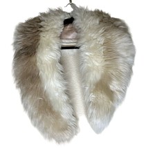 VTG Collar Shawl Scarf White Brown Cream Fur (see description) Vintage Glam - £48.89 GBP
