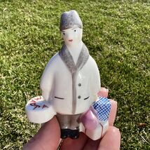 Vintage USSR Ukraine Kiyv Porcelain Statue Figure Man With Gifts Signed - $312.00