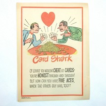 Vintage Vinegar Valentine Card Shark Penny Dreadful Sarcasm Insult Poem Ephemera - £7.90 GBP