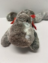 Walmart Plush Hippo Hippopotamus With Red Hearts Bow Stuffed Plush Animal Grey - £17.39 GBP