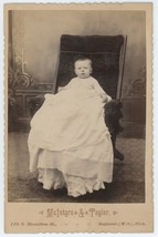 Circa 1890&#39;S Cabinet Card Adorable Infant Dress Mc Intryre &amp; Paylor Saginaw Mi - £7.44 GBP