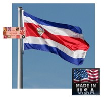 USA Made COSTA RICA Rican FLAG 3x5 foot Super-Poly Indoor/Outdoor Banner - £10.95 GBP